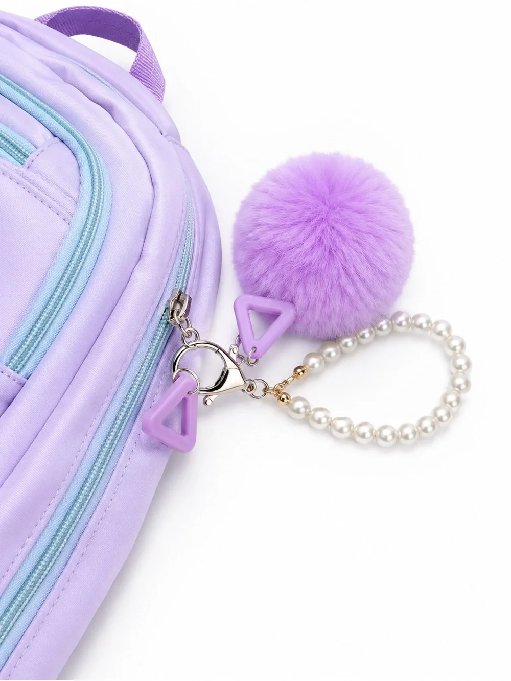 Kids Lavender Backpack with Pom Pom